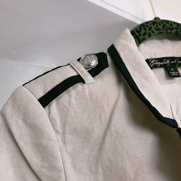 New Elizabeth Women’s Canvas Silk Peacoat Blazer - Picture 4 of 5